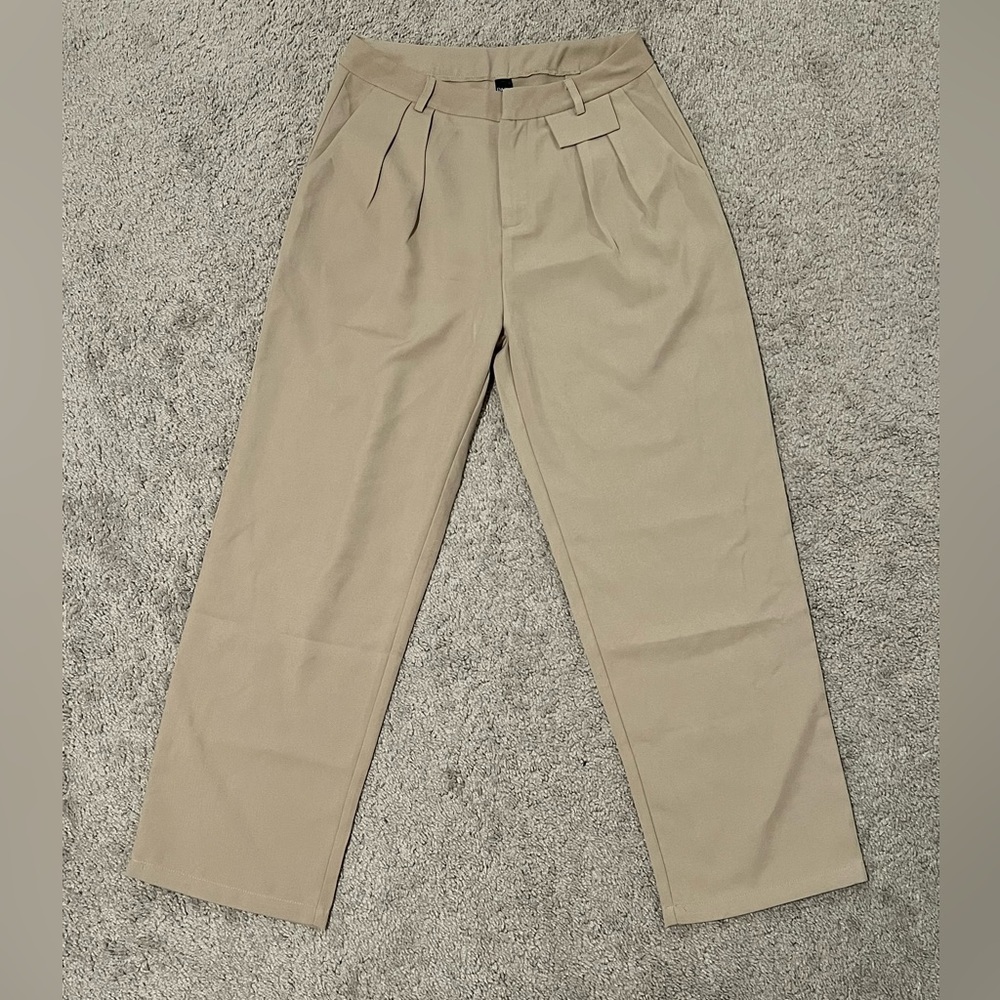 Tan Wide Leg Trousers